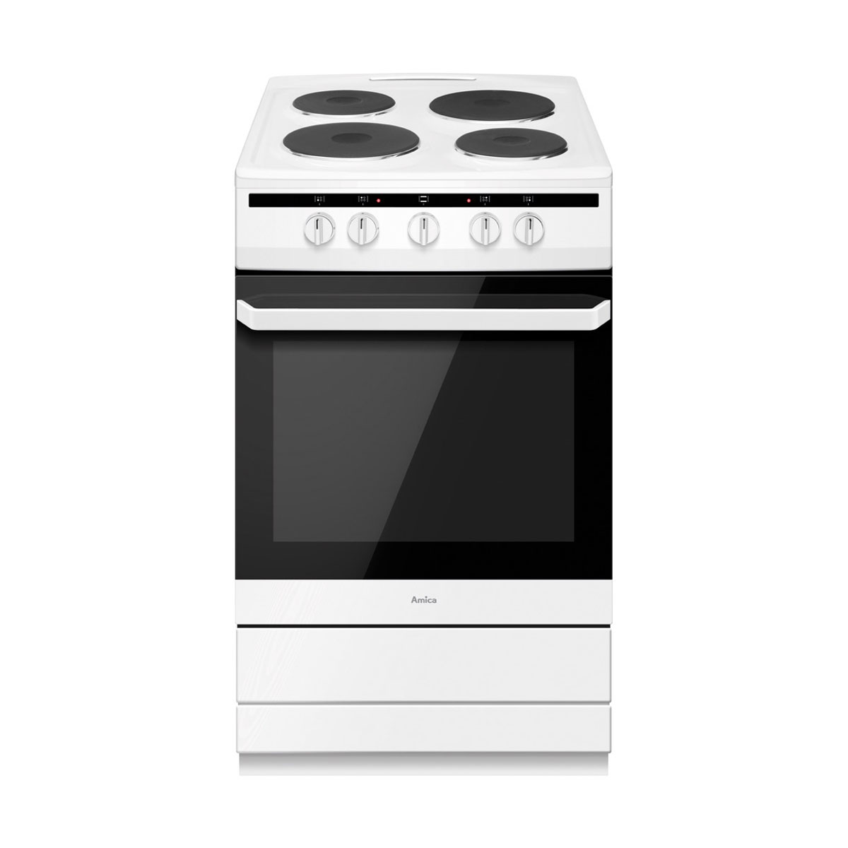An image of Amica 508EE1W 50cm Electric Cooker - White - A Rated