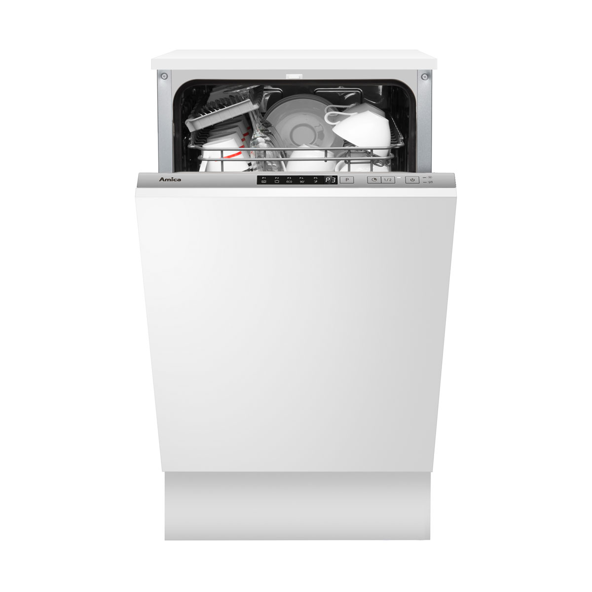 An image of Amica ADI460 Fully Integrated Slimline Dishwasher - E Rated