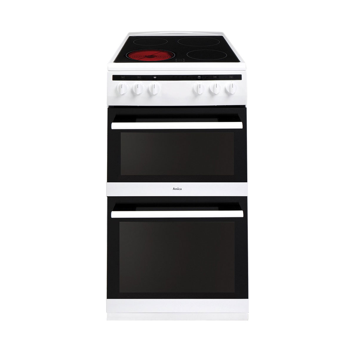 An image of Amica AFC5100WH 50cm Electric Cooker - White - A/A Rated