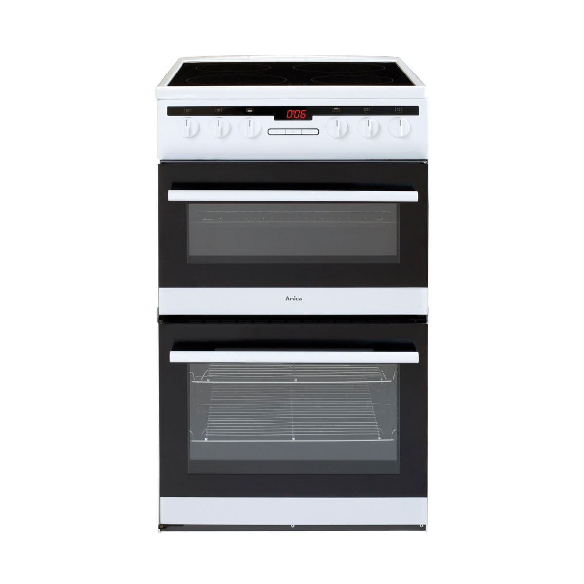 An image of Amica AFC5550WH 50cm Electric Cooker - White - A/A Rated