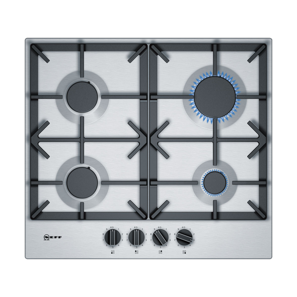 An image of Neff T26DS49N0 60cm 4 Burner Gas Hob - Stainless Steel