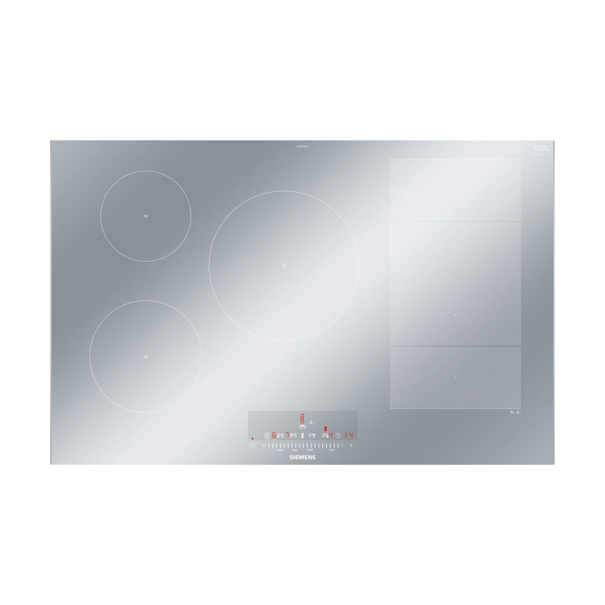 An image of Siemens EX879FVC1E 80cm Induction Hob - Stainless Steel