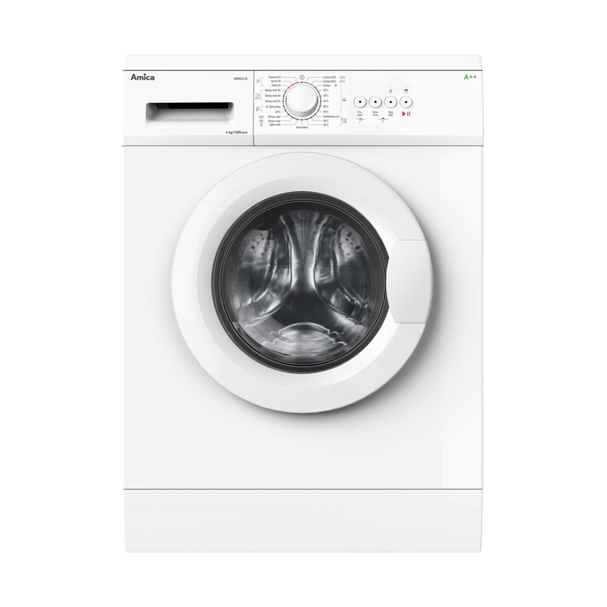 An image of Amica WME610 6KG 1000rpm Washing Machine - White - E